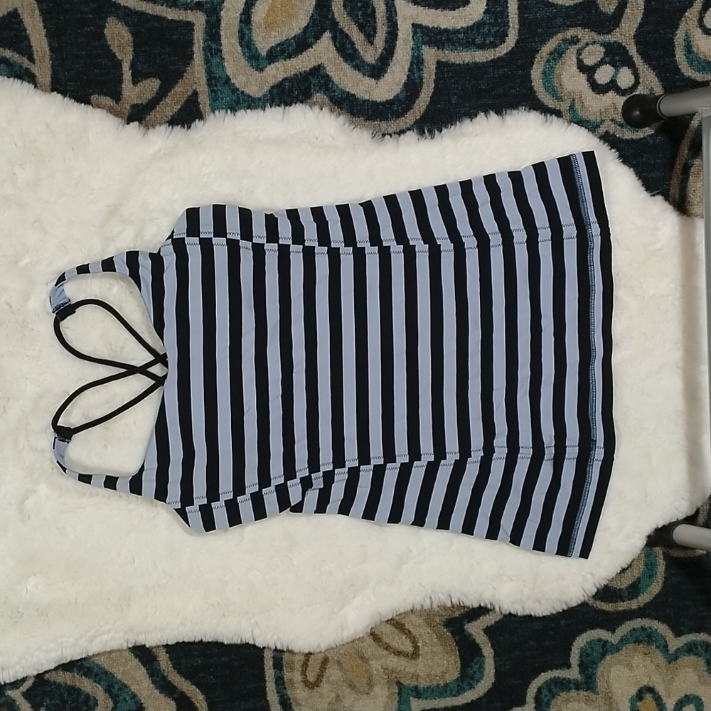 Lululemon athletic workout tank top striped sz 4